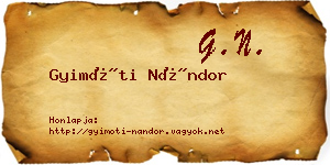 Gyimóti Nándor névjegykártya